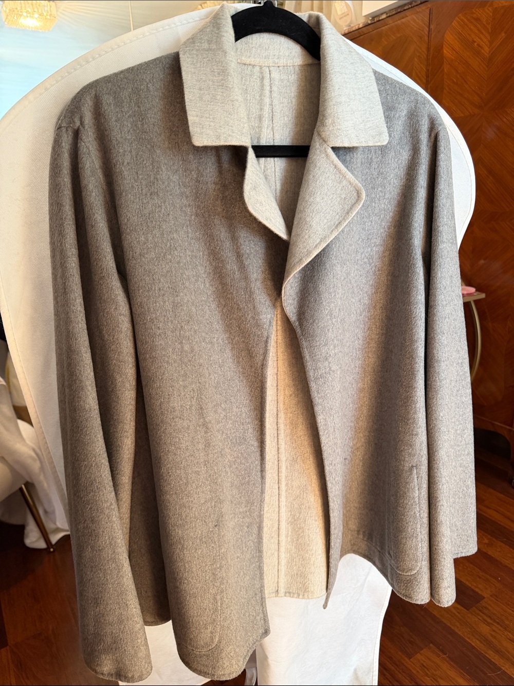 Reversible Dark Grey & Light Grey Cashmere Women's Blazer Jacket